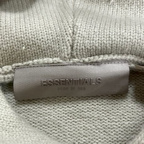ESSENTIALS 1977 LOGO KNIT HOODIE  WHEAT MEDIUM 06126
