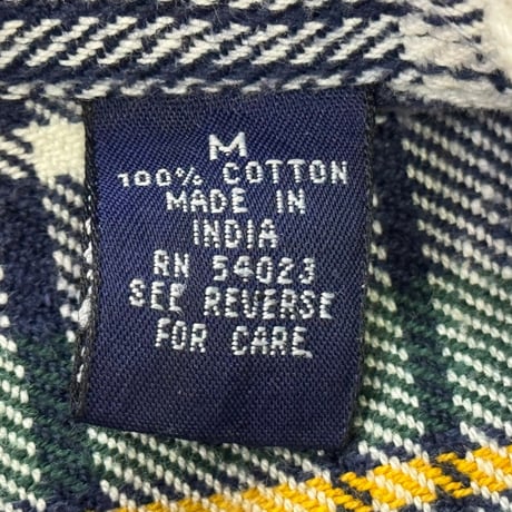 GAP 90S FLANNEL SHIRT NAVY/GREEN MEDIUM 18109