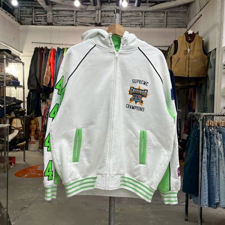 Supreme PLAYOFFS ZIP UP HOODED SWEATSHIRT WHITE MEDIUM 57290