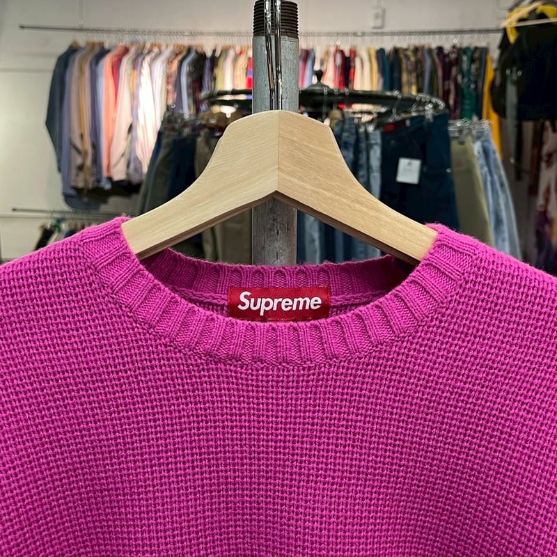 Supreme CHEST STRIPE SWEATER PINK LARGE 26412 |