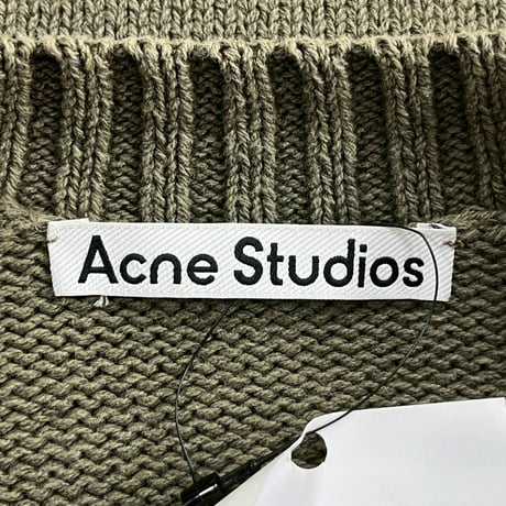 ACNE STUDIOS VNECK COTTON SWEATER DUSTY GREEN XL/XXL FN-MN-KNIT000256 49226