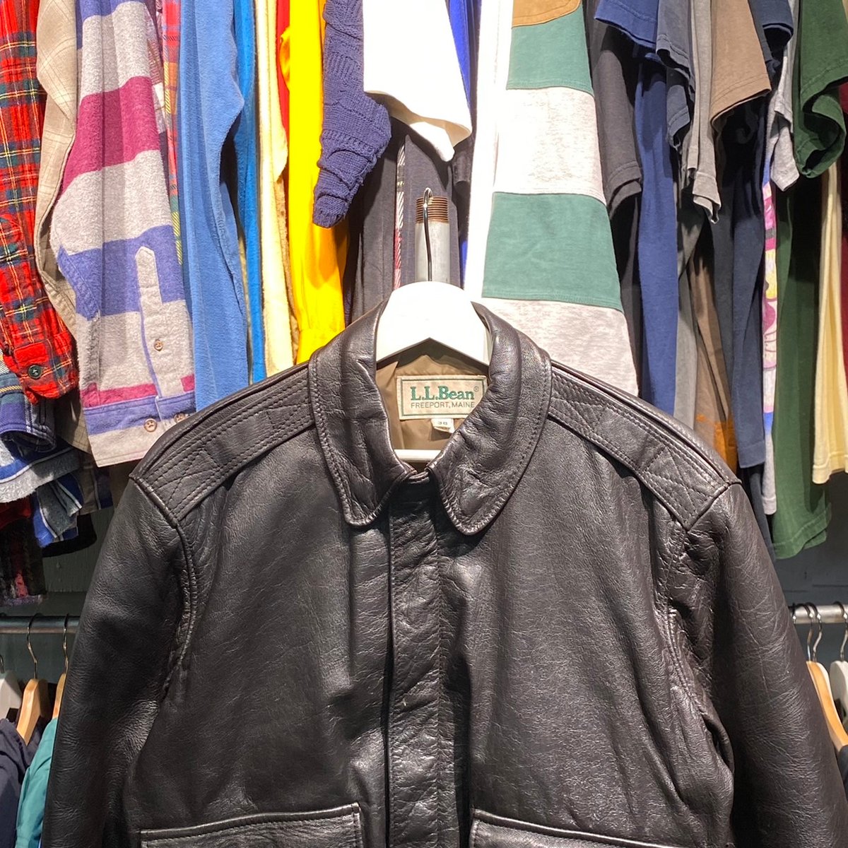 ジャケット・アウター 90's L.L. BEAN A-2 Type Jacket 名作90s L.L.Bean A-2 レザー ジャケット USA製 46 茶色 - メルカリ