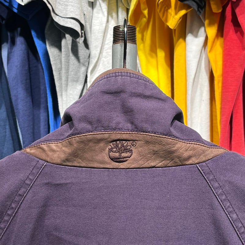 TIMBERLAND 00-90S PIPING LEATHER JACKET PURPLE 