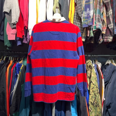 POLO RALPH LAUREN RUGBY LS SHIRT RED/BLUE LARGE 61375