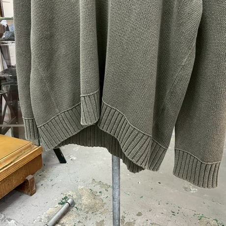 ACNE STUDIOS VNECK COTTON SWEATER DUSTY GREEN XL/XXL FN-MN-KNIT000256 49226
