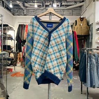 AWAKE MOHAIR CARDIGAN DOUBLE PLAID MEDIUM 95533