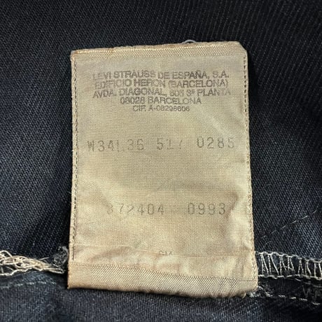 LEVI'S 90S 501 OVER DYE DENIM PANT BLACK 34/36 74042