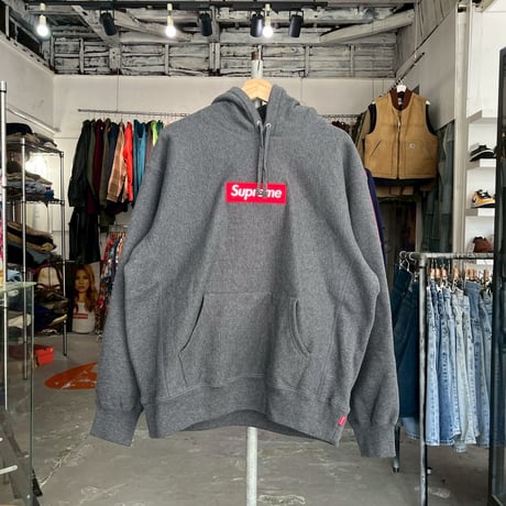 Supreme 21AW BOX LOGO HOODED SWEATSHIRT CHARCOAL MEDIUM 46538