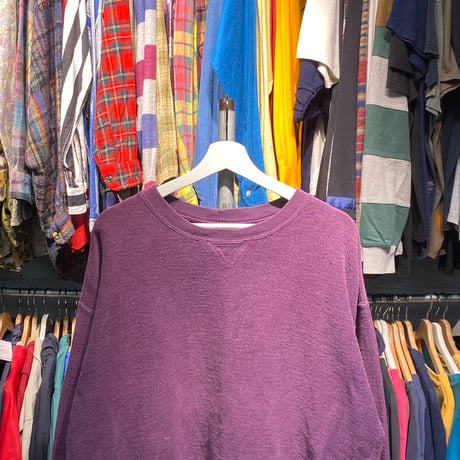 LANDS'END 90S 鹿の子 SWEAT PURPLE LARGE 60485