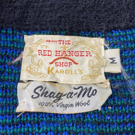 RED HANGER 60S V NECK  CHECK KNIT MEDIUM 76292