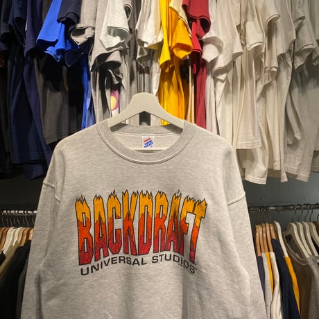 BACKDRAFT 90S FIRE PRINT SWEAT GREY LARGE 87771