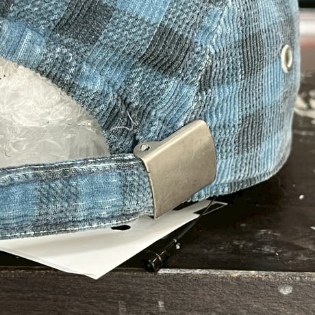 90S GAP CORDUROY CHECK JET CAP BLUE/BLACK CAP 17976