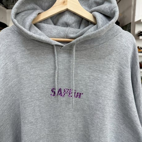 SAPEur DoTMAN COLORHEADS PURPLE LEOPARD SWEAT HOODIE GREY XL 59581
