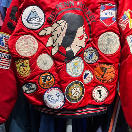 VINTAGE 80S WAPPEN CUSTOM JACKET RED 40 41535