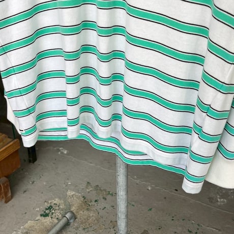 FCRB LS BORDER POCKET TEE WHITE/GREEN XL FCRB-220080 91181