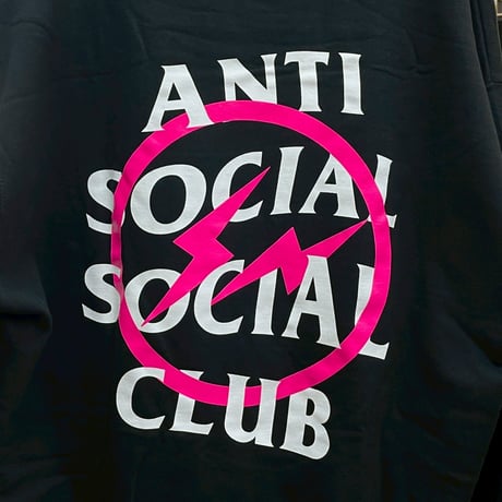 ANTI SOCIAL SOCIAL CLUB × FRAGMENT ASSC BOLT SWEAT HOODIE BLACK/PINK XL 17547