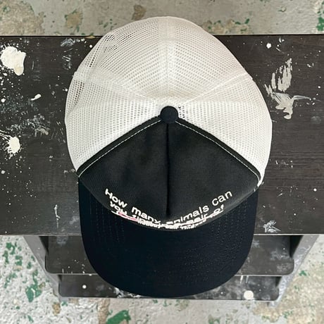 90S VINTAGE MESSAGE MESH CAP BLACK/WHITE 17967