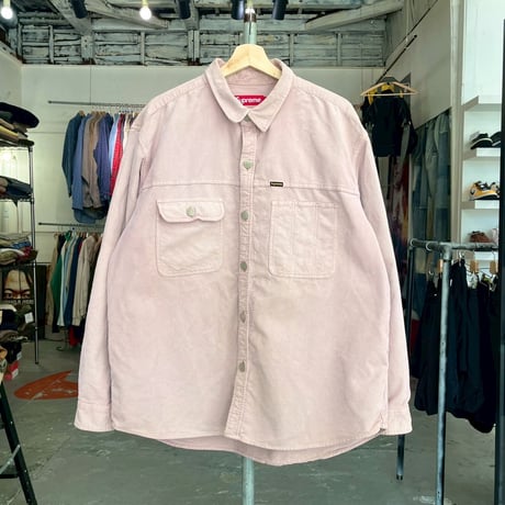 Supreme WASHED CORDUROY SHIRT DUSTY PINK LARGE 26413