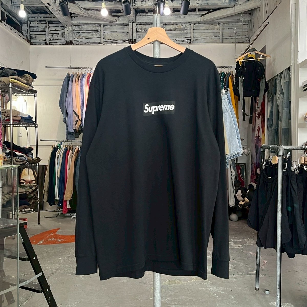 Supreme BOX LOGO LS TEE BLACK LARGE 91373 | BRA