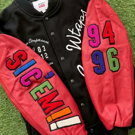Supreme × WTAPS VARSITY JACKET BLACK SMALL 75645