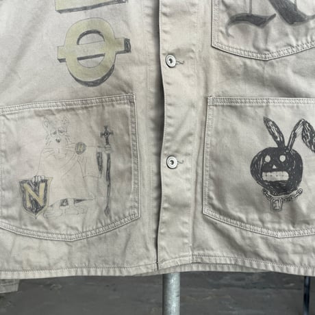 NEIGHBORHOOD 25SS MEMORIAL COVERALL JACKET GRAY MEIDUM 251AQNH-JKM01 26926