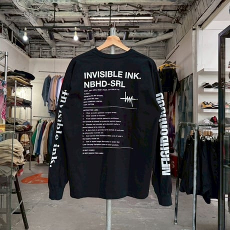NEIGHBORHOOD ×INVISIBLE INK IVBIK C-TEE LS  BLACK LARGE 17561