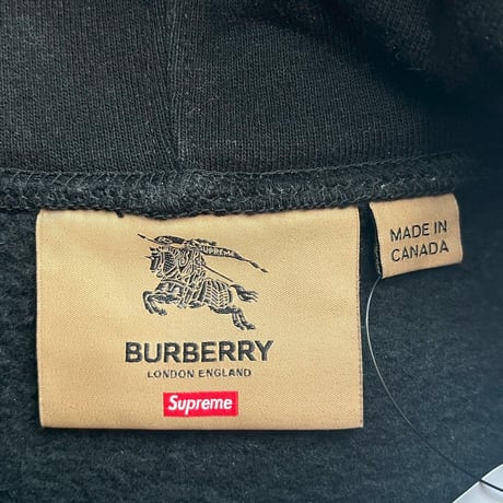 Supreme × BURBERRY BOX LOGO HOODED SWEATSHIRT BLACK XL 56554