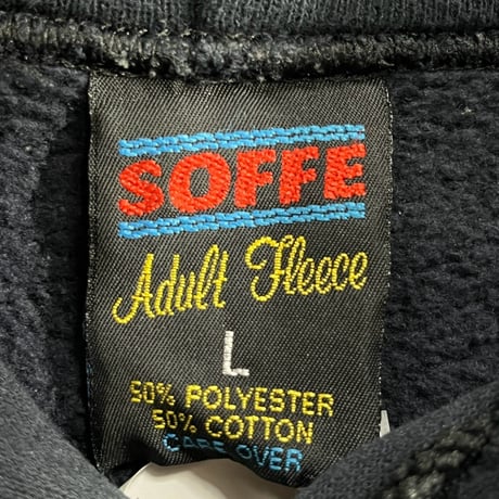 SOFFE 80S BACK PRINT HOODIE BLACK LARGE 64402