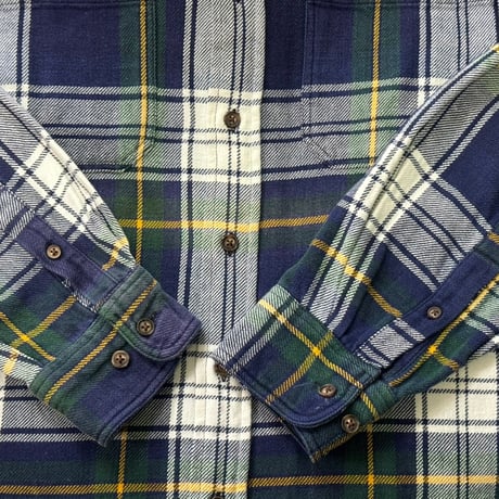 GAP 90S FLANNEL SHIRT NAVY/GREEN MEDIUM 18109