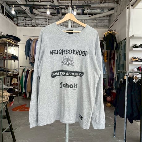 NEIGHBORHOOD × SCHOTT KOSTAS SEREMETIS TEE LS -232US26N-LTM01S GREY LARGE 97458