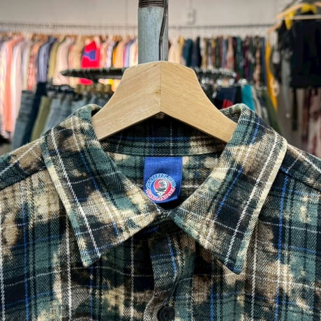 WIND AND SEA × GRATEFUL DEAD WDS DAMEGED HEAVY PLAID SHIRT BROWN LARGE 36991