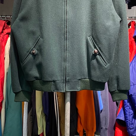 EDDIE BAUER 80-90S WOOL VARSITY JACKET GREEN LARGE 00572