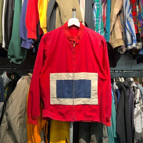 VINTAGE FLAG PANEL COTTON JACKET RED/WHITE/NAVY FITS MEDIUM 94078