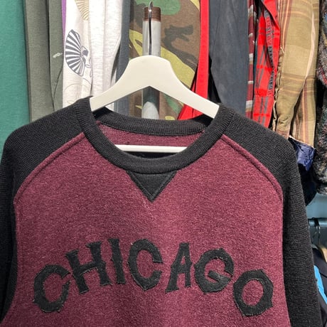 POLO RALPH LAUREN 90S CHICAGO WOOL KNIT WIERED/BLACK fits LARGE 39506