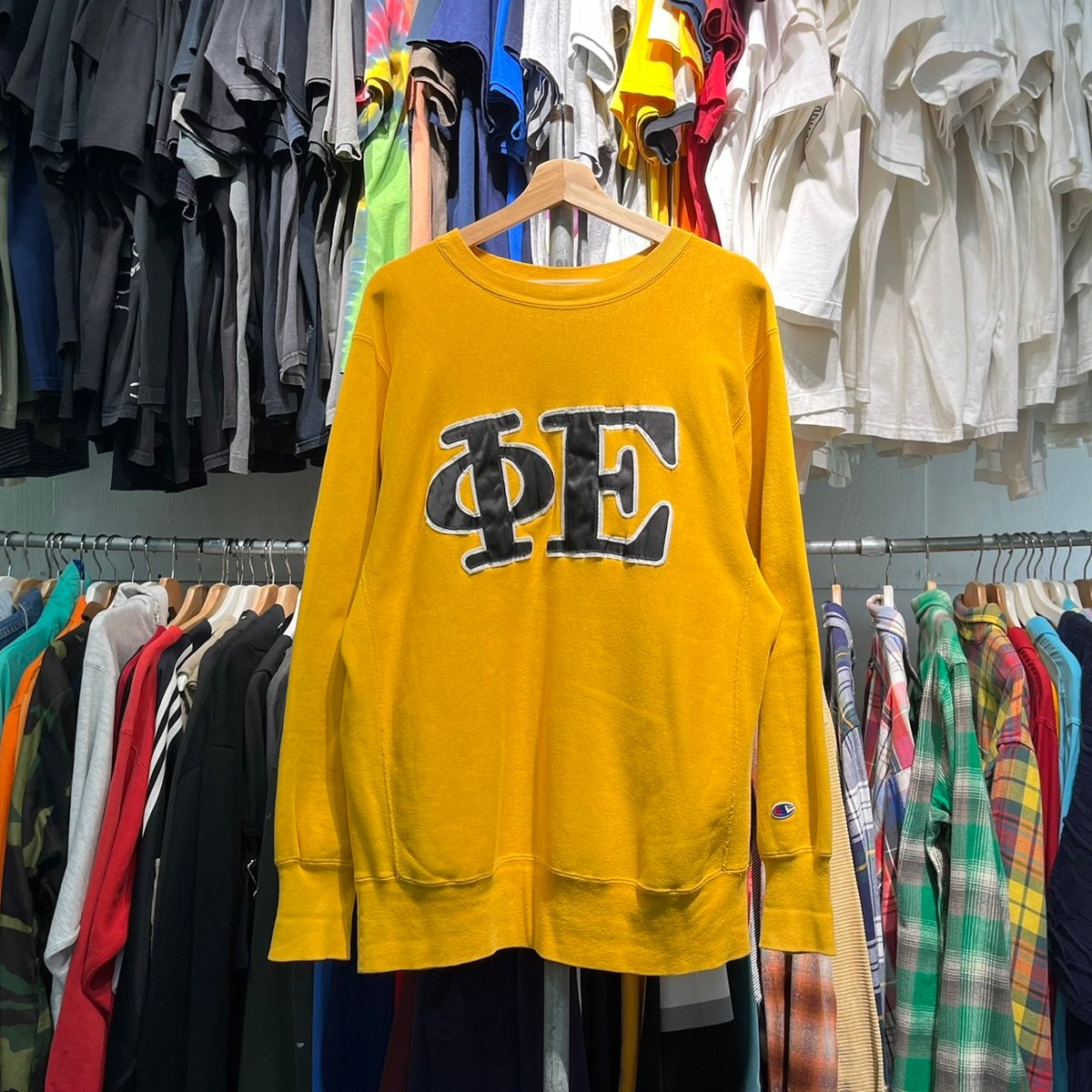 CHAMPION 90S RW SWEAT FRATERNITY YELLOW XL 6971