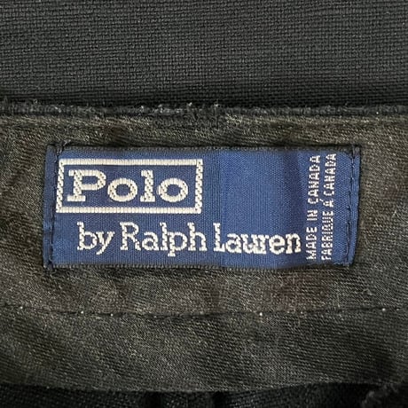 POLO RALPH LAUREN 90S 60%COTTON40%LINEN SLACKS BLACK 32 52263