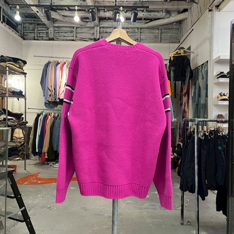Supreme CHEST STRIPE SWEATER PINK LARGE 26412 |