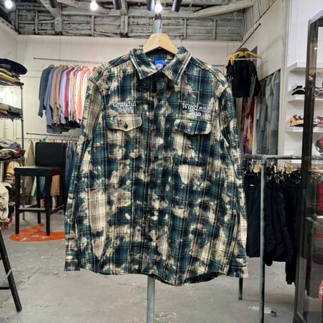 WIND AND SEA × GRATEFUL DEAD WDS DAMEGED HEAVY PLAID SHIRT BROWN LARGE 36991