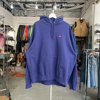 Supreme SMALL BOX HOODED SWEATSHIRT WASHED NAVY XL 45607