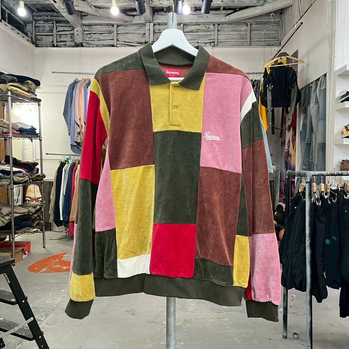 Supreme PATCHWORK VELOUR L/S TOP MULTI LARGE 17