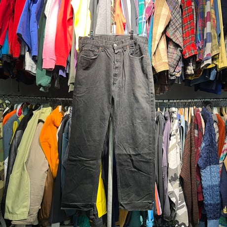 LEVI'S 90S 501 OVER DYE DENIM PANT BLACK 34/36 74042