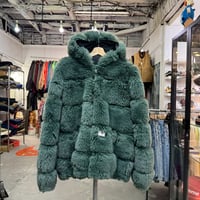 Supreme × WTAPS FAUX FUR HOODED JACKET GREEN MEDIUM 02621