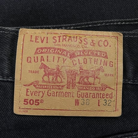 LEVIS 90S 505 BLACK DENIM PANT 38/32 64621