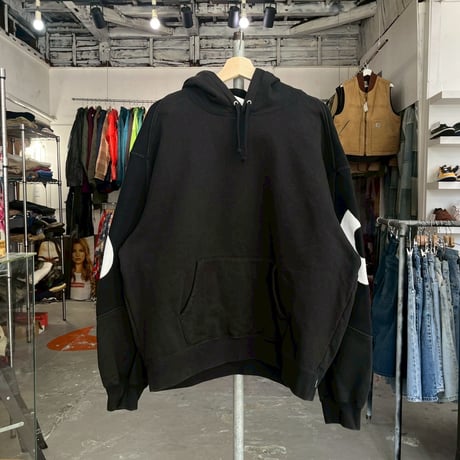 Supreme  BIG LOGO JACQUARD HOODED SWEATSHIRT BALCK LARGE 87868