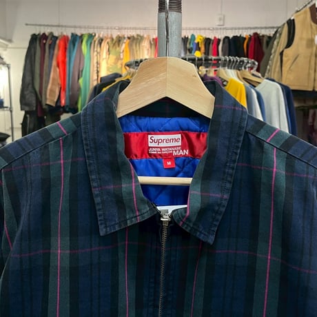 Supreme × COMME des GARCONS JUNYA WATANABE MAN PRINTED WORK JACKET NAVY PLAID MEDIUM 36992