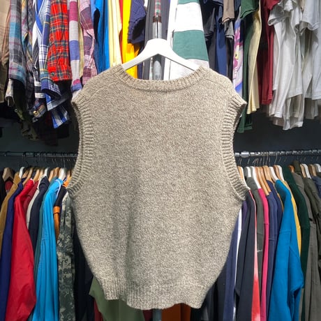 L.L.BEAN 80-90S WOOL KNIT VEST IVORY XL 10247