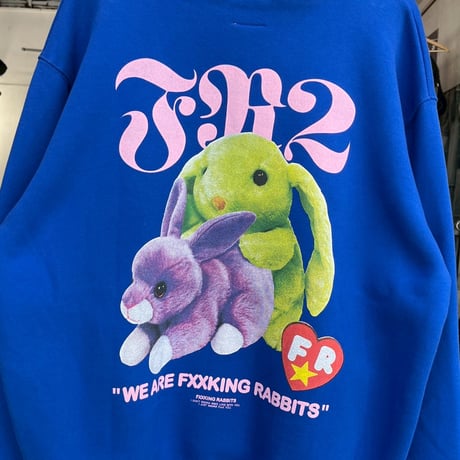 FR2 WE ARE FXXKING RABBITS HOODIE BLUE LARGE 63512