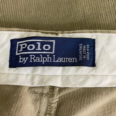 POLO RALPH LAUREN 90S 2TAC CORDUROY SLACKS BEIGE 36/34 42941