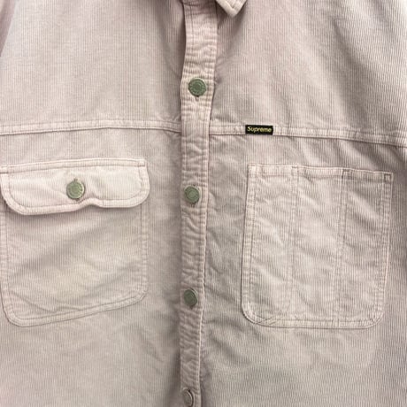 Supreme WASHED CORDUROY SHIRT DUSTY PINK LARGE 26413