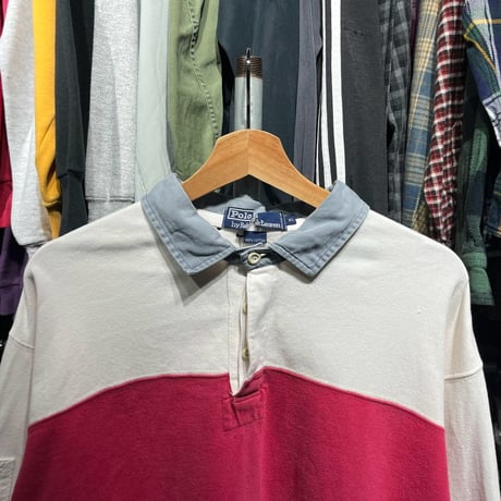 POLO by RALPH LAUREN 92 COTTON RUGBY SHIRT WHITE XL 54781